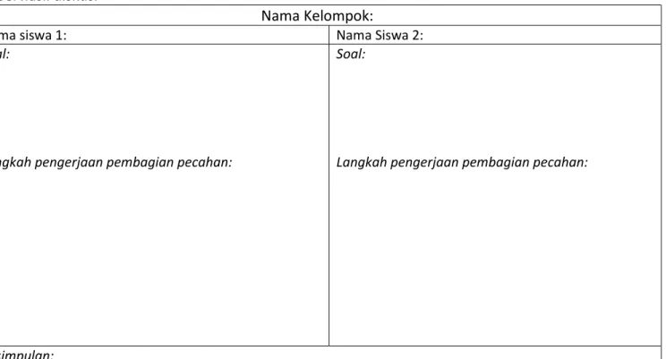 Tabel hasil diskusi 