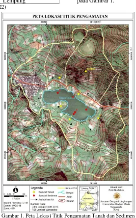 Gambar 1. Peta Lokasi Titik Pengamatan Tanah dan Sedimen 