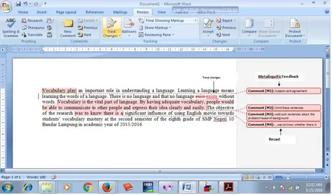 Figure 1. Screenshot of computer-mediated corrective feedback 