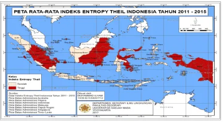 Gambar 1 Peta Rata-Rata Indeks Entropy Theil Indonesia Tahun 2011 – 2015 
