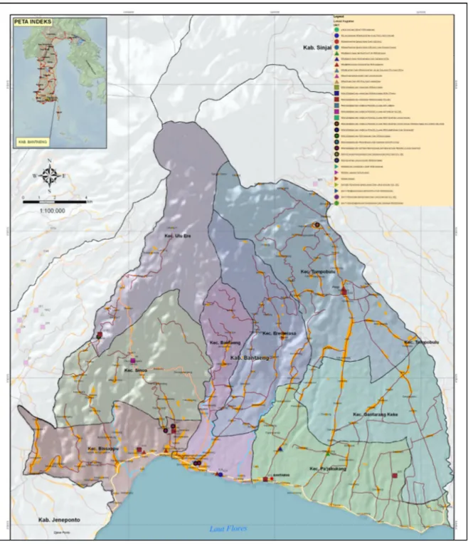 Gambar 2.1. Peta Administrasi Kabupaten Bantaeng 