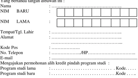 Foto copy Daftar Nilai Ujian (DNU) / Transkrip sementara  program studi  lama 