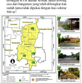 Gambar 1 Persebaran RTH publik di Kecamatan Umbulharjo Sumber: Pengolahan Data 