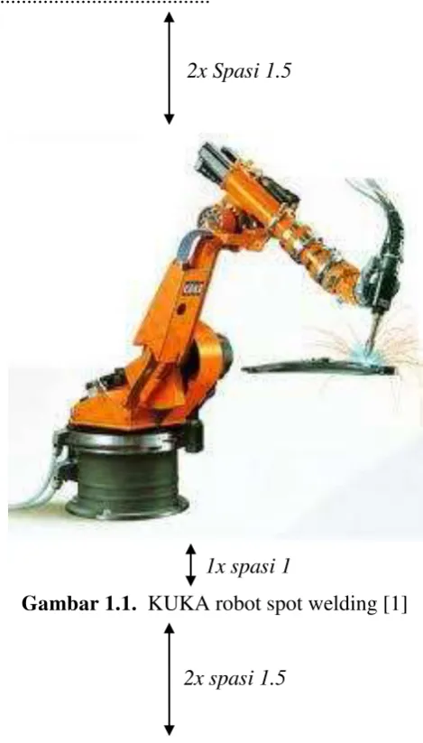 Gambar 1.1.  KUKA robot spot welding [1] 