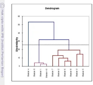 Gambar 6. Analisis Dendogram Stasiun Karakteristik Mangrove dan Parameter 