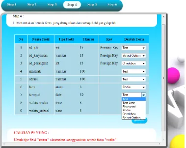 Gambar 8 Tampilan Halaman Memilih Elemen Input Form 