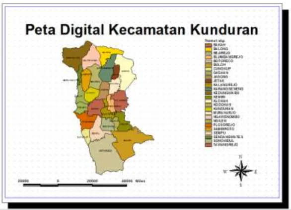 Gambar 1. Peta Digital Kecamatan Kunduran  