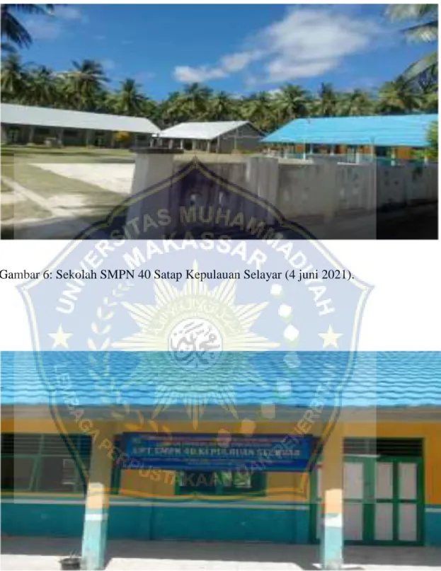 Gambar 6: Sekolah SMPN 40 Satap Kepulauan Selayar (4 juni 2021). 