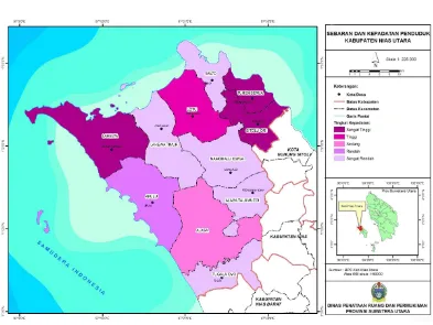 Gambar  2.6. Peta Sebaran dan Kepadatan Penduduk Kabupaten 