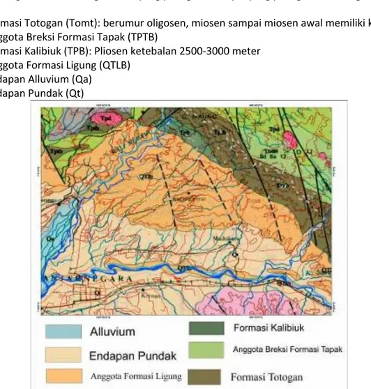 Gambar 2. Daerah Penelitian menurut Peta Geologi Lembar Banjarnegara (Condon,W.H., dkk 1996) 