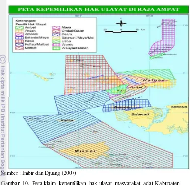 Gambar 10.  Peta klaim kepemilikan hak ulayat masyarakat adat Kabupaten                   