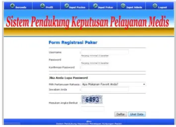 Gambar 8 Menu Data Pakar 