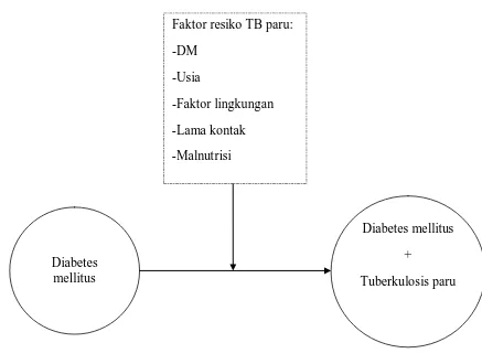 Gambar 3.1. Kerangka konsep prevalensi komplikasi TB paru pada pasien DM 