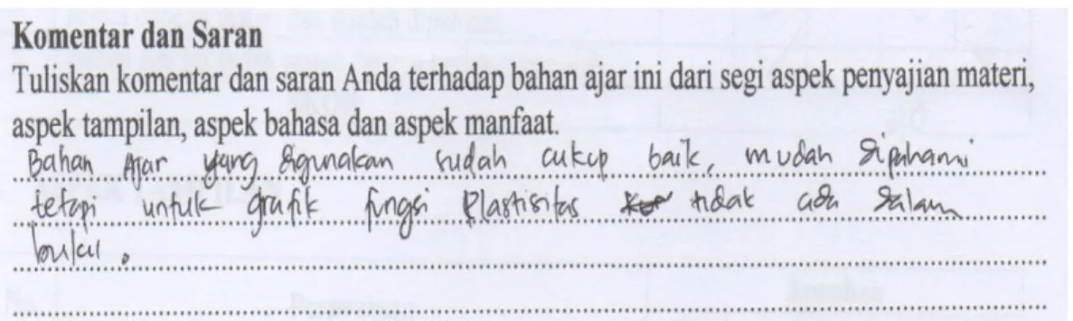 Tabel 3  Nilai Hasil Validasi Bahan Ajar 