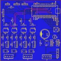 Gambar 1. Rancangan Printed Circuit Board (PCB) utama 