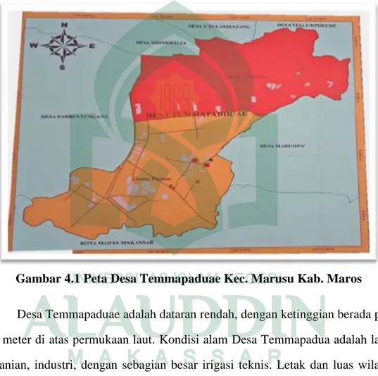 Gambar 4.1 Peta Desa Temmapaduae Kec. Marusu Kab. Maros 