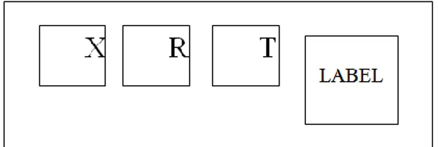 Gambar 3 Penyusunan sayatan di atas gelas objek  Keterangan: X  =  Penampang  lintang,  R  =  penampang 