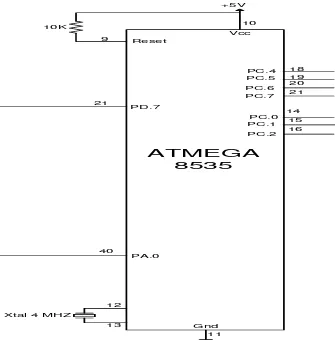 Gambar 3.4. Rangkaian Mikrokontroler ATMEGA 8535 
