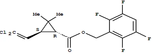 Gambar 2: Struktur Formula Transfluthrin dikutip dari “WHO SPECIFICATIONS AND 