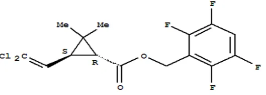 Gambar 2: Struktur Formula Transfluthrin dikutip dari “WHO SPECIFICATIONS AND 
