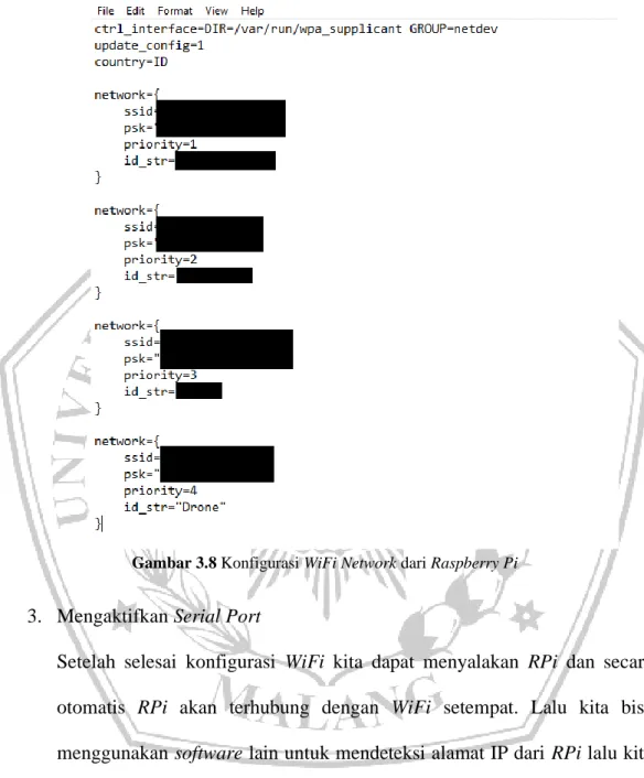 Gambar 3.8 Konfigurasi WiFi Network dari Raspberry Pi 