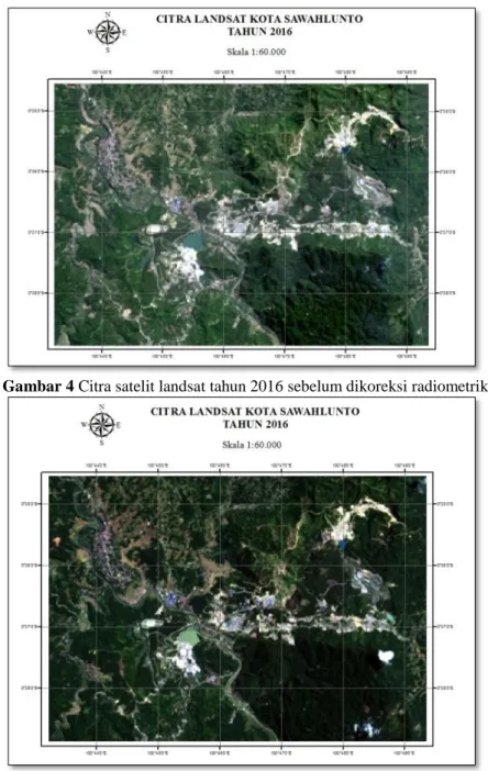 Gambar 5  Citra satelit landsat tahun 2016 sesudah dikoreksi radiometrik  