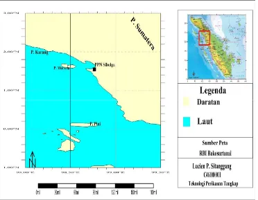 Gambar 3  Peta lokasi penelitian bubu di pantai Barat Sumatera 