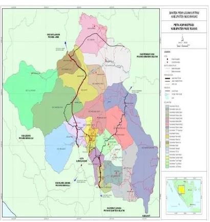 Gambar 2.2.Peta Administrasi Kabupaten Musi Rawas