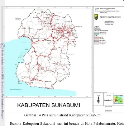 Gambar 14 Peta administratif Kabupaten Sukabumi 