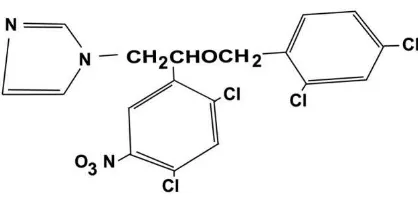 Gambar 2.4 Struktur kimia mikonazol nitrat 
