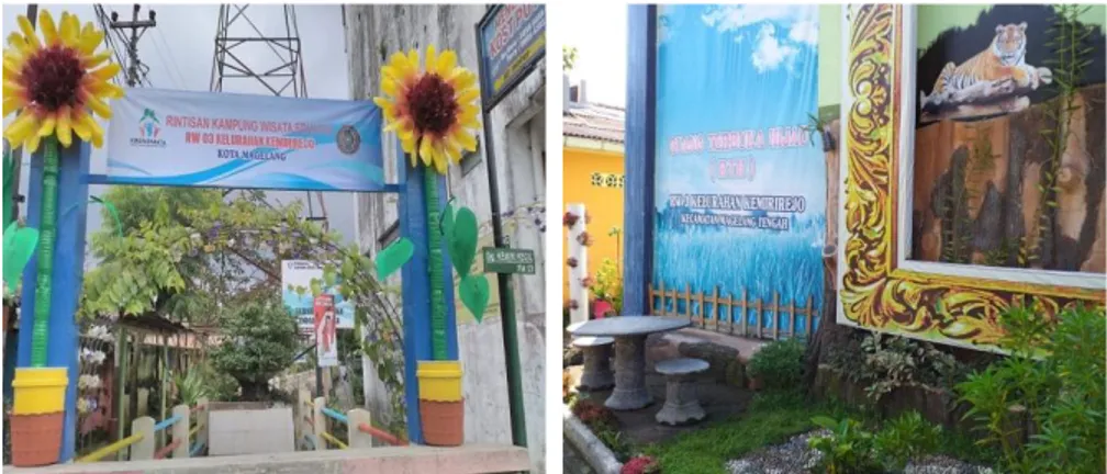 Gambar 2. Rintisan Kampung Wisata Edukasi di RW 3 Kelurahan  Kemirirejo (Sumber: Dokumentasi Pengabdian, 2019) 