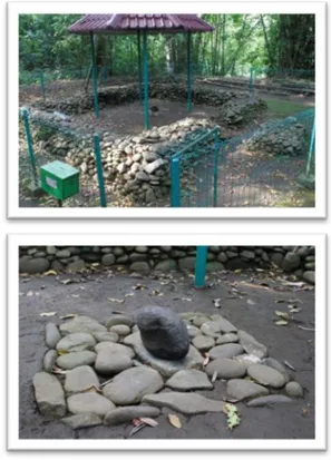 Gambar 10. Segitiga Tritangtu Batu Panyandaan   dan Panyandaan, Batu yang Kawin   Sumber: Dokumen Aini Loita, 2017 