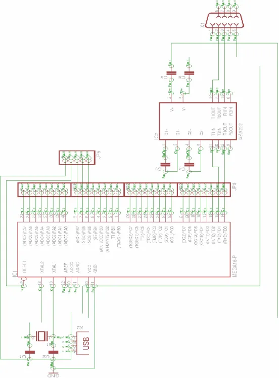 Gambar 3. Skema rangkaian untuk aplikasi Mikrokontroler 