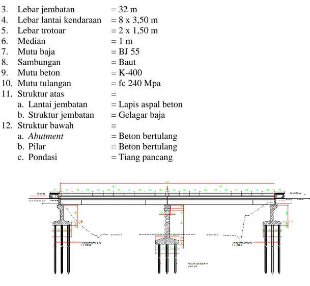 Gambar 3. Struktur Jembatan Rencana 