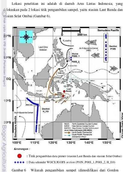 Gambar 6  Wilayah pengambilan sampel (dimodifikasi dari Gordon 