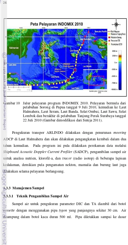 Gambar 10   Jalur pelayaran program INDOMIX 2010. Pelayaran bermula dari 