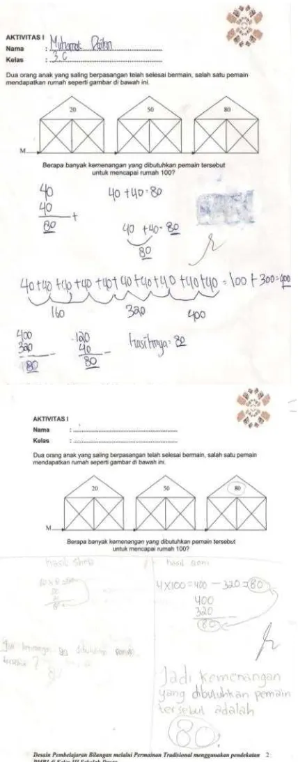 Figure 6. Student’s response to answer model-of problem developed by game 