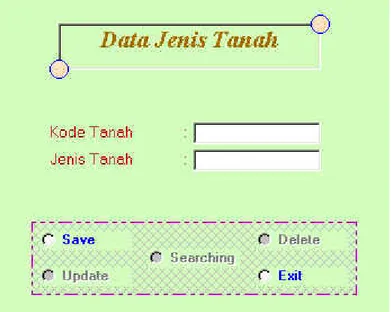 Gambar 4.6 Tampilan form jenis tanah 