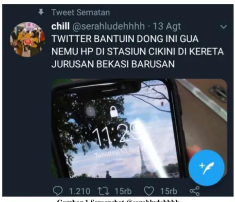 Gambar 1 Screenshot @serahludehhhh