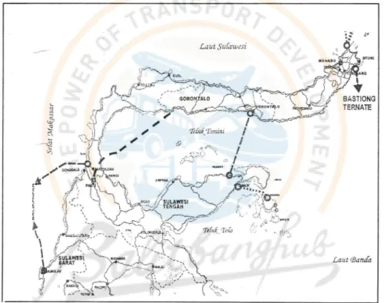 Gambar 1. Peta Lintas Penyeberangan  Perintis di Prov. Sulteng 