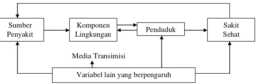 Gambar 2.1 Diagram Skematik Patogenesis Penyakit (diadaptasi dari Ahmadi, 