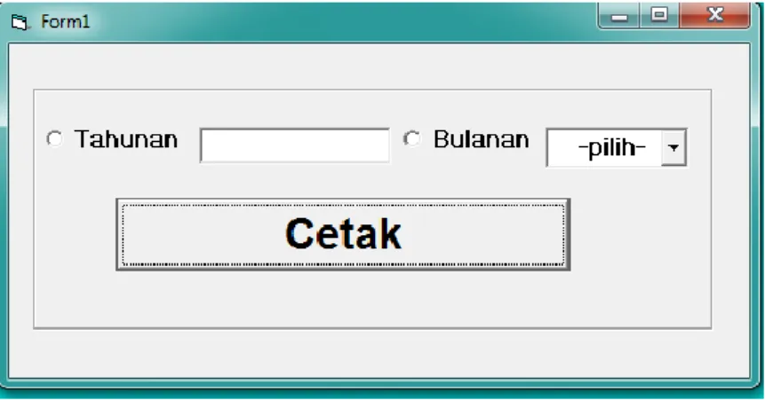 Gambar 4.7 Tampilan Form Cetak Laporan Data Berkas  h.  Laporan Data Berkas Pertahun