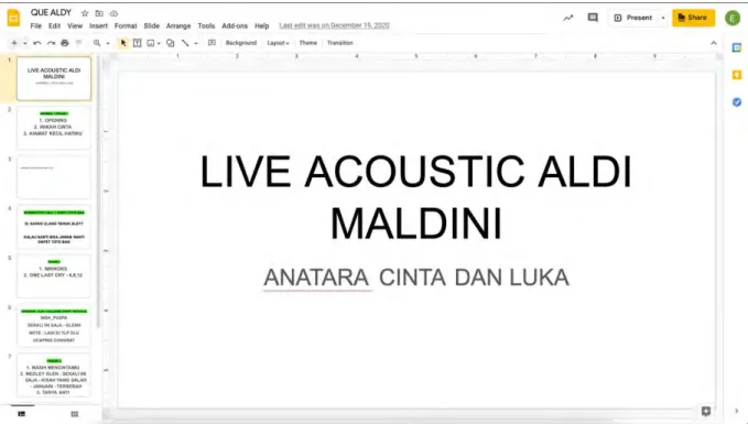 GAMBAR 3. 6 Que Live Acoustic Aldy Maldini 