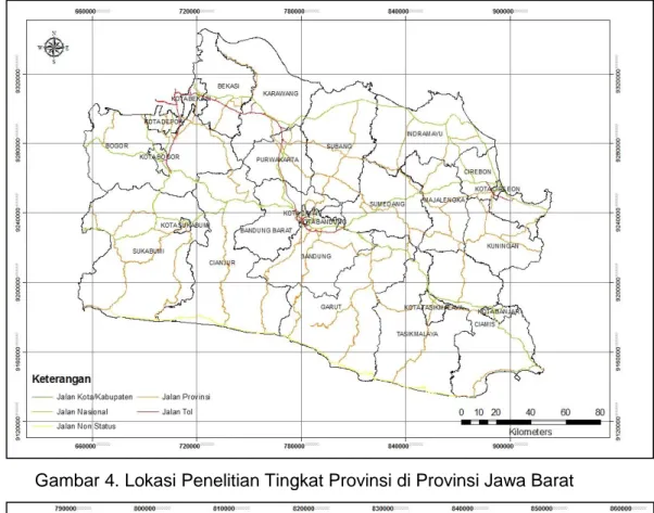 Gambar 4. Lokasi Penelitian Tingkat Provinsi di Provinsi Jawa Barat 