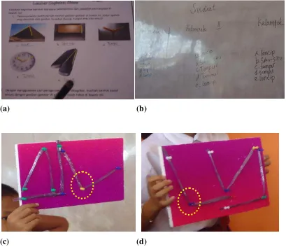 Figure 11. Pupils’ answers (Figure (a) and (b) pupils’ answer in determining angle of 
