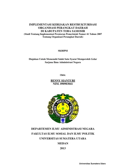 DEPARTEMEN ILMU ADMINISTRASI NEGARA FAKULTAS ILMU SOSIAL DAN ILMU ...