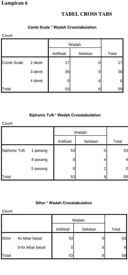 TABEL CROSS TABS 