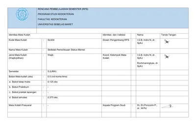 Identitas Mata Kuliah Identitas Dan Validasi Nama Tanda Tangan. : Wajib ...