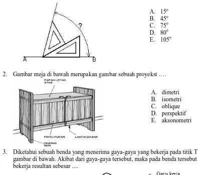 Gambar meja di bawah merupakan gambar sebuah proyeksi .…