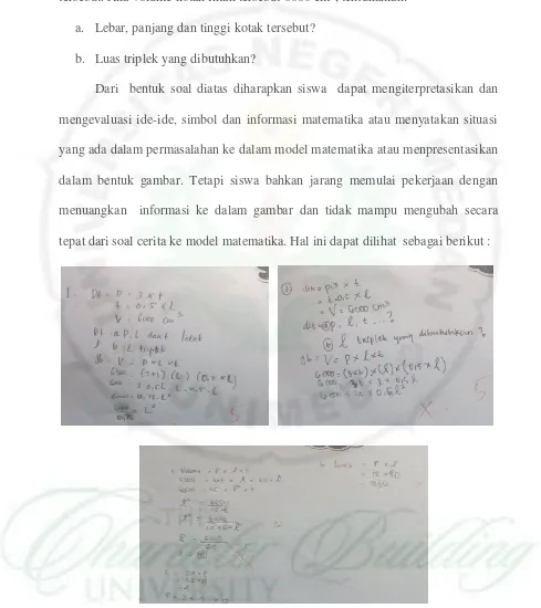 Gambar 1.2 Jawaban Siswa Tes Diagnostik Representasi Matematika 